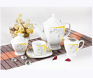 Square Tea Set with Decal